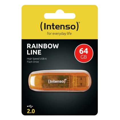 Intenso Pen Disk Rainbow Line 64Gb Orange Usb 2.0