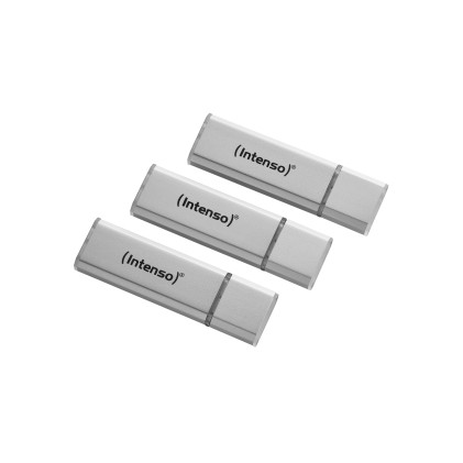 Intenso Pen Disk Alu Line 16Gb  Usb 2.0  Confezione Da 3 Pezzi (Silver)