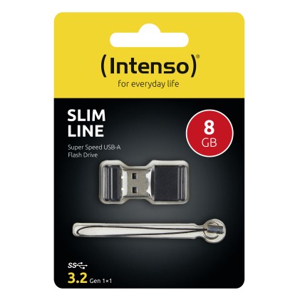 Intenso Pen Disk 8Gb Usb 3.0 Slim Line Black