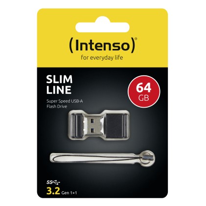 Intenso Pen Disk 64Gb Usb 3.0 Slim Line Black