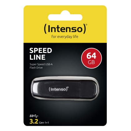 Intenso Speed Line unit&agrave; flash USB 64 GB USB tipo A 3.2 Gen 1 (3.1 Gen 1) Nero