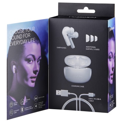 Intenso Auricolari In Ear Bluetooth, Anc, Bianco