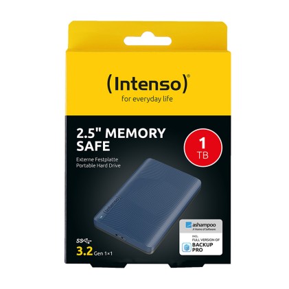 Intenso Hdd Esterno Memory Safe 1Tb 2,5 Usb 3.2 Blu