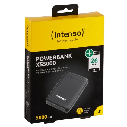 Intenso Power Bank 5000Mah Usb A+Type C  5V-2.1A Micro Usb+Type C 5V-2.1A Black