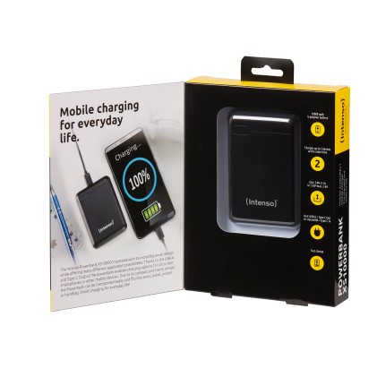 Intenso Power Bank 10000Mah Usb A+Type C 5V-3.1A Micro Usb+Type C 5V - 3.1A Black