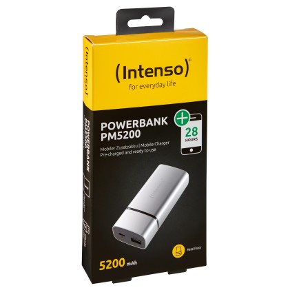 Intenso Power Bank 5200Mah Usb A 5V - 1.0A Silver