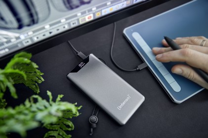 Intenso Power Bank  F10000, Pd, Qualcomm Quick Charge 3.0, Digital Percentage Display, Grigio