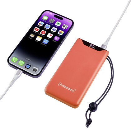 Intenso Power Bank  F10000, Pd, Qualcomm Quick Charge 3.0, Digital Percentage Display, Arancio
