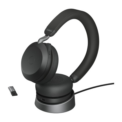 Jabra Evolve2 75 Auricolare Con cavo e senza cavo A Padiglione Ufficio Bluetooth Base di ricarica Nero