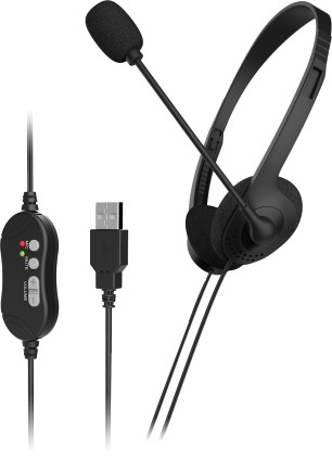 Cuffia C/Microfono Usb Bk Controllo Volume
