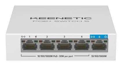 Keenetic Poe+ Switch 5 (Kn-4610), Switch 1 Porta 1Gbps + 4 Porte 1 Gbps Poe+, Potenza Massima Erogab