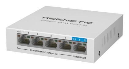 Keenetic Poe+ Switch 5 (Kn-4610), Switch 1 Porta 1Gbps + 4 Porte 1 Gbps Poe+, Potenza Massima Erogab