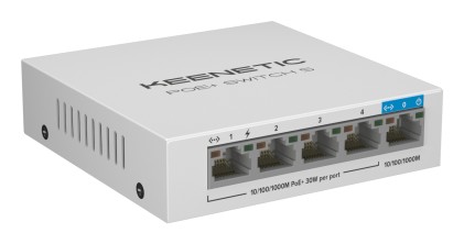 Keenetic Poe+ Switch 5 (Kn-4610), Switch 1 Porta 1Gbps + 4 Porte 1 Gbps Poe+, Potenza Massima Erogab