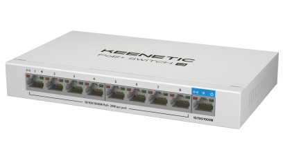 Keenetic Poe+ Switch 9 (Kn-4710), Switch 1 Porta 1Gbps + 8 Porte 1 Gbps Poe+, Potenza Massima Erogab