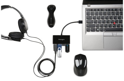 Kensington Hub a 4 porte USB 3.0 UH4000 - Nero
