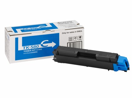 ORIGINALE Kyocera toner ciano TK-580c 1T02KTCNL0 2800 pagine