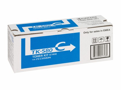 ORIGINALE Kyocera toner ciano TK-580c 1T02KTCNL0 2800 pagine