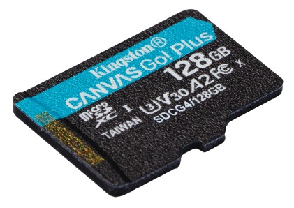 Kingston Technology Scheda microSDXC Canvas Go Plus Gen4 200MB/s A2 U3 V30 da 128 GB + adattatore