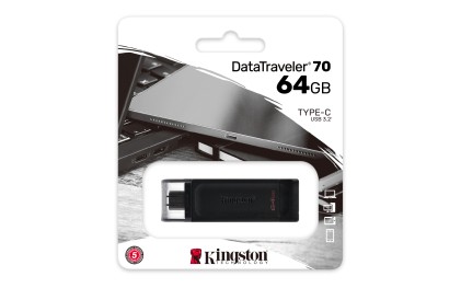 Kingston Technology DataTraveler 70 unità flash USB 64 GB USB tipo-C 3.2 Gen 1 (3.1 Gen 1) Nero