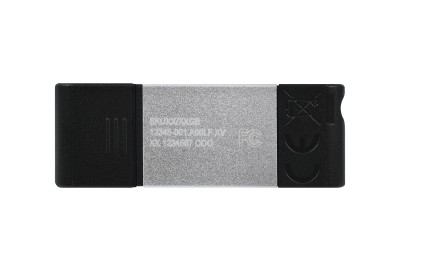 Kingston Technology DataTraveler 80 unit&agrave; flash USB 64 GB USB tipo-C 3.2 Gen 1 (3.1 Gen 1) Nero, Argento