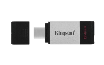 Kingston Technology DataTraveler 80 unit&agrave; flash USB 64 GB USB tipo-C 3.2 Gen 1 (3.1 Gen 1) Nero, Argento