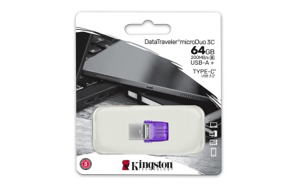 Pen Drive 3.2 64Gb Micro Duo 3C Type-C/Type-A 200Mb/S Kingston
