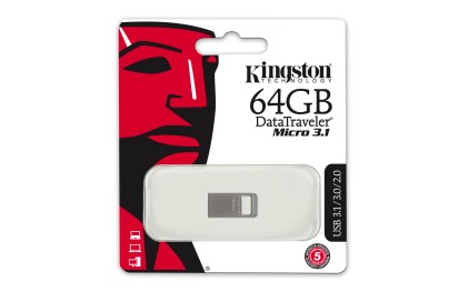 KINGSTON 64GB DTMicro USB 3.1/3.0 Type-A metal ultra-compact flash drive