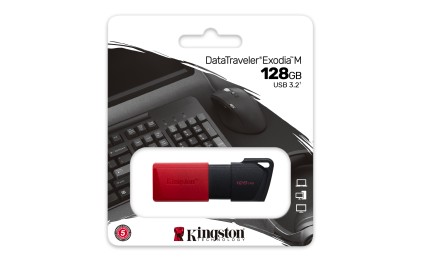 Kingston Technology DataTraveler Exodia M unità flash USB 128 GB USB tipo A 3.2 Gen 1 (3.1 Gen 1) Nero, Rosso