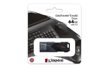 Kingston Technology DataTraveler 64GB Portable USB 3.2 Gen 1 Exodia Onyx