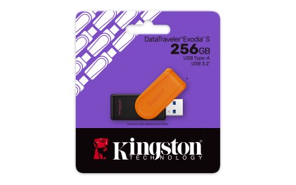 Kingston Technology DataTraveler 256GB Portable USB 3.2 Gen 1 Exodia S (Nero/Arancia)