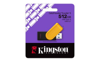 Kingston Technology DataTraveler 512GB Portable USB 3.2 Gen 1 Exodia S (Nero/Giallo)