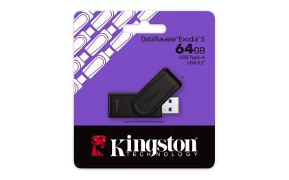 Kingston Technology DataTraveler 64GB Portable USB 3.2 Gen 1 Exodia S (Nero/Nero)