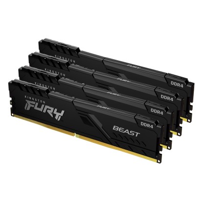 KINGSTON 128GB 3200MHz DDR4 CL16 DIMM Kit of 4 FURY Beast Black