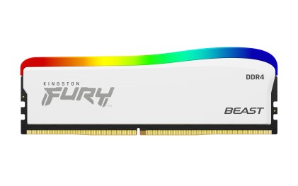 Ddr4 16Gb 3200 Mhz Fury Beast White Rgb Cl16 Kingston