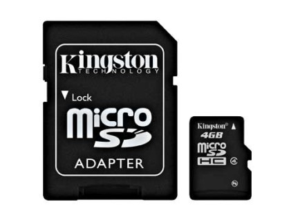 Memory card SDHC MICRO  4GB KINGSTON, Retail