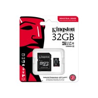 KINGSTON 32GB microSDHC Industrial C10 A1 pSLC Card + SD Adapter