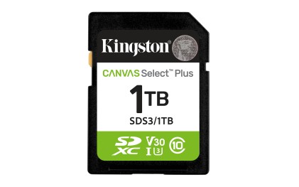 Kingston Technology 1TB SDXC Canvas Select Plus Gen3 150MB/s C10 UHS-I U3 V30