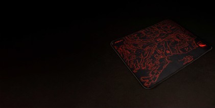 Konix Medalland Tappetino per mouse per gioco da computer Nero, Rosso