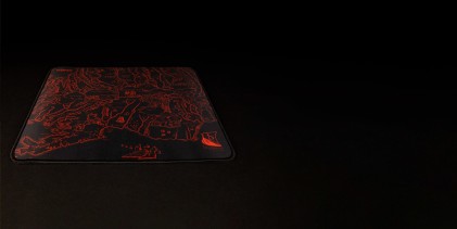 Konix Medalland Tappetino per mouse per gioco da computer Nero, Rosso