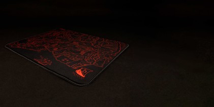 Konix Medalland Tappetino per mouse per gioco da computer Nero, Rosso