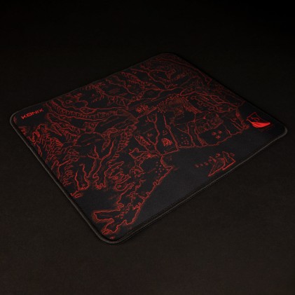 Konix Medalland Tappetino per mouse per gioco da computer Nero, Rosso