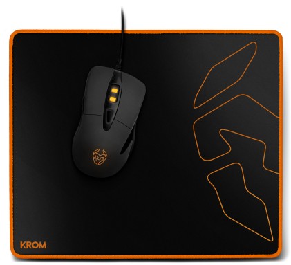 Krom Knout Speed Black Tappetino per mouse per gioco da computer Nero, Arancione