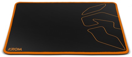 Krom Knout Speed Black Tappetino per mouse per gioco da computer Nero, Arancione
