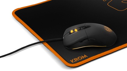 Krom Knout Speed Black Tappetino per mouse per gioco da computer Nero, Arancione