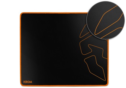 Krom Knout Speed Black Tappetino per mouse per gioco da computer Nero, Arancione