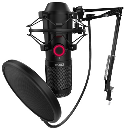 Krom Kapsule Nero Microfono per PC