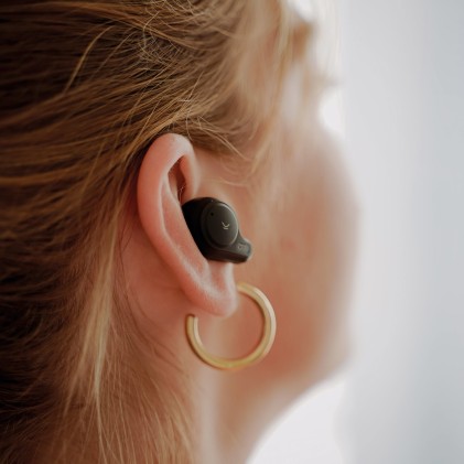 Ksix Cuffie Satellite Wireless con Microfono Bluetooth 5.1 - Autonomia fino a 5h - Touch Control - Custodia di Ricarica con Luce Interna