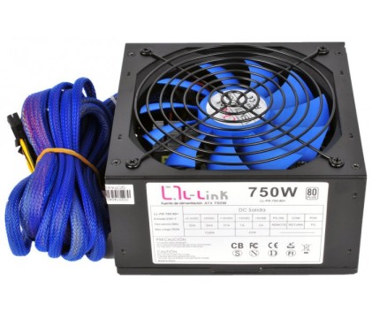 L-Link LL-PS-750-80+ alimentatore per computer 750 W 20+4 pin ATX Nero
