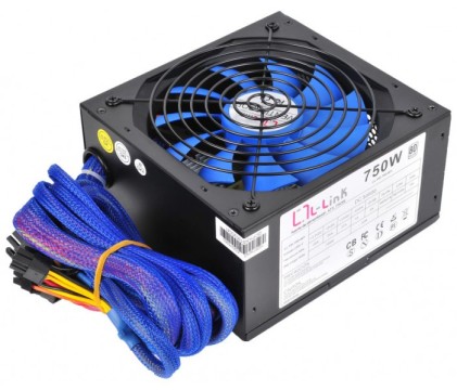 L-Link LL-PS-750-80+ alimentatore per computer 750 W 20+4 pin ATX Nero