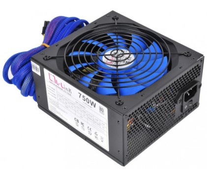 L-Link LL-PS-750-80+ alimentatore per computer 750 W 20+4 pin ATX Nero